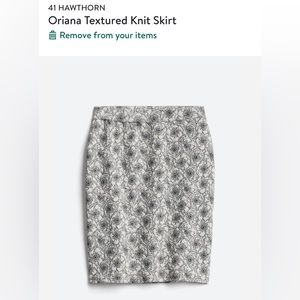 Oriana White & Black Etched Floral Pencil 41 Hawthorne Skirt EUC